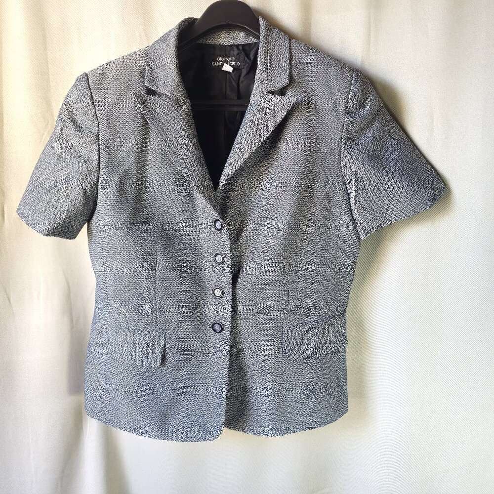 Giorgio Sant'Angelo Short Sleeve Black and White Blazer Size 12